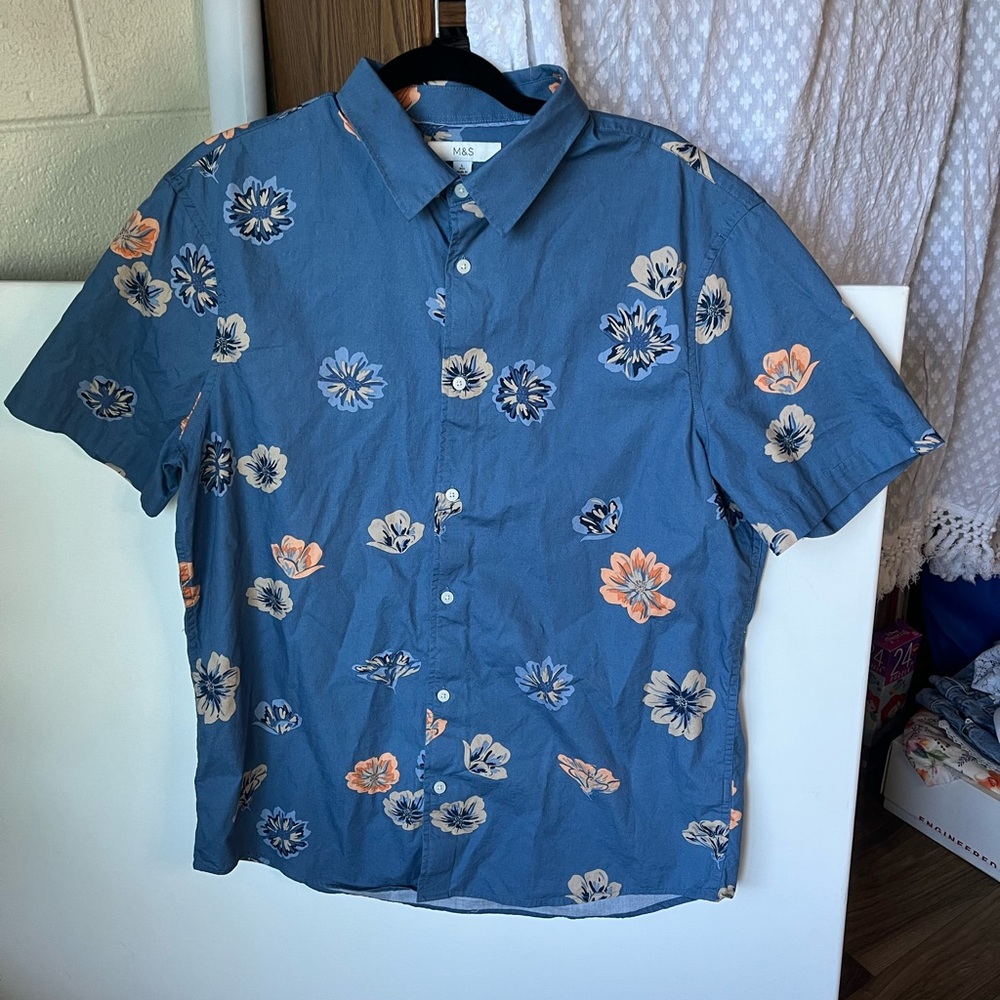 Blue Floral Men's Shirt